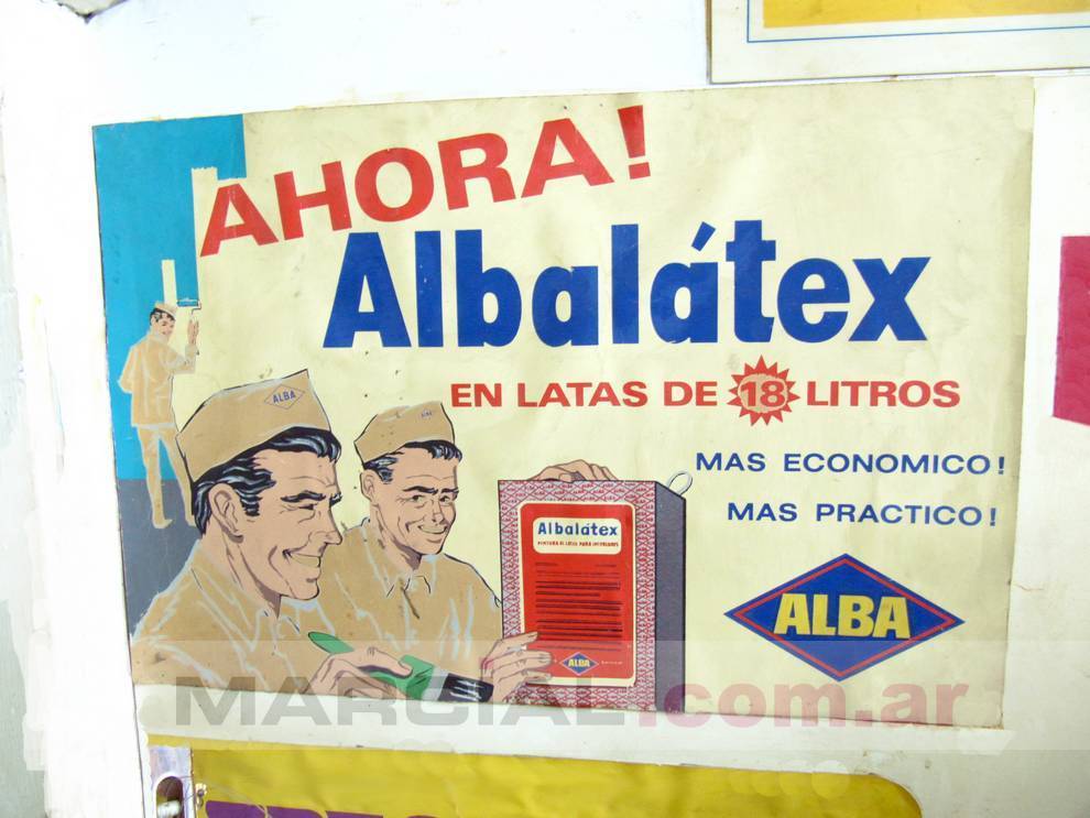 Serigrafía sobre papel, realizado en el año 1968 para la empresa de pinturas Alba y su producto "Albalátex". Impreso por Marcial Serigrafia. 